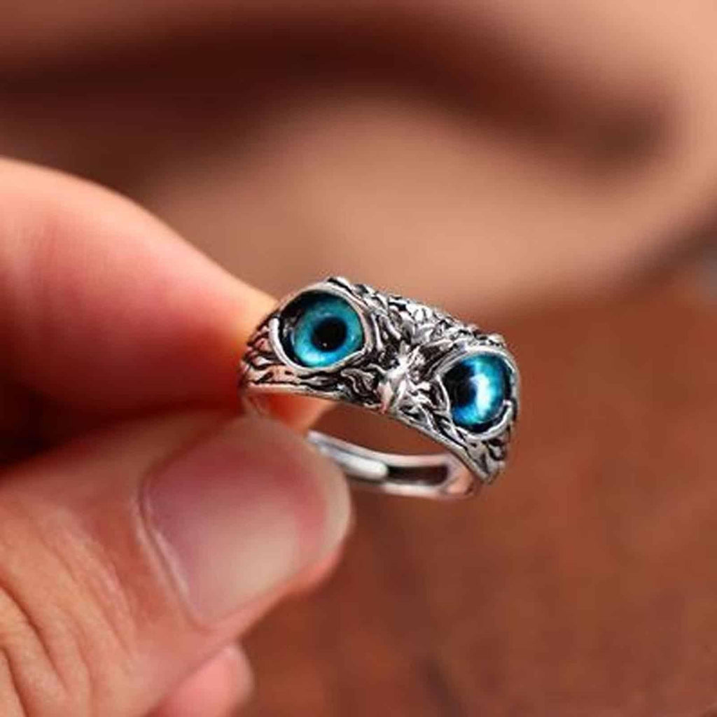 🦉 BFGF® Mystic Owl Eye Silver Ring