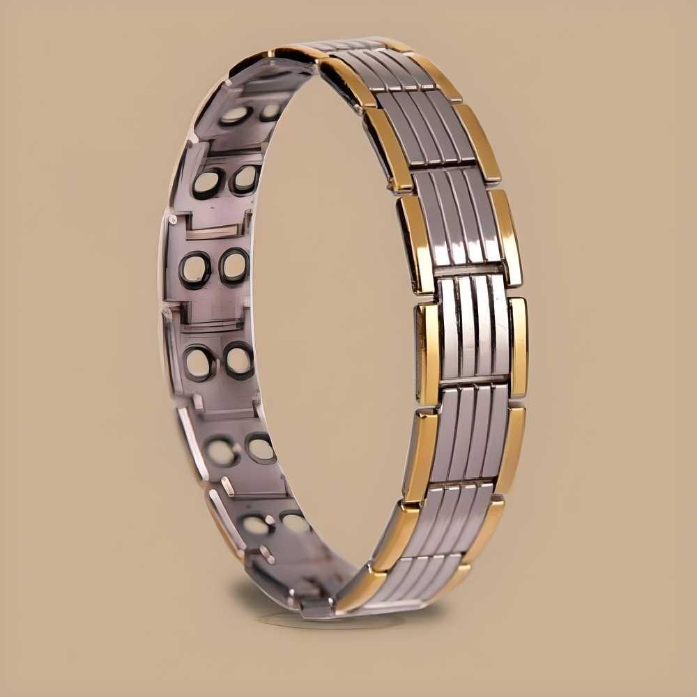 BFGF® Premium Magnetic Bracelet for Men | Gold & Silver Stainless Steel Energy Bracelet