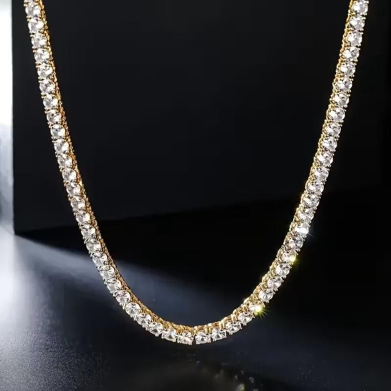 BFGF® Pure Silver Diamond Tennis Chain – Luxury Iced White Edition