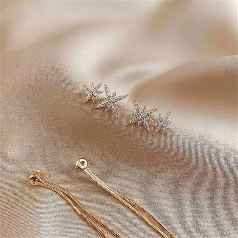 BFGF® Celestial Star Drop Earrings for Women – Premium Gold-Finish Crystal Tassel Earrings