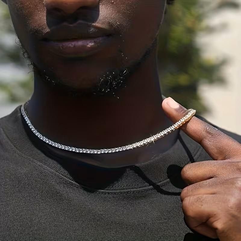 BFGF® Pure Silver Diamond Tennis Chain – Luxury Iced White Edition