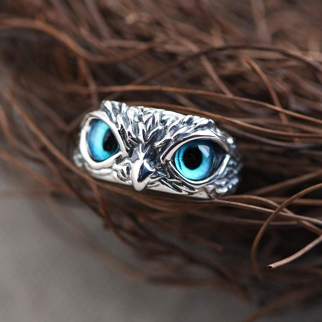 🦉 BFGF® Mystic Owl Eye Silver Ring
