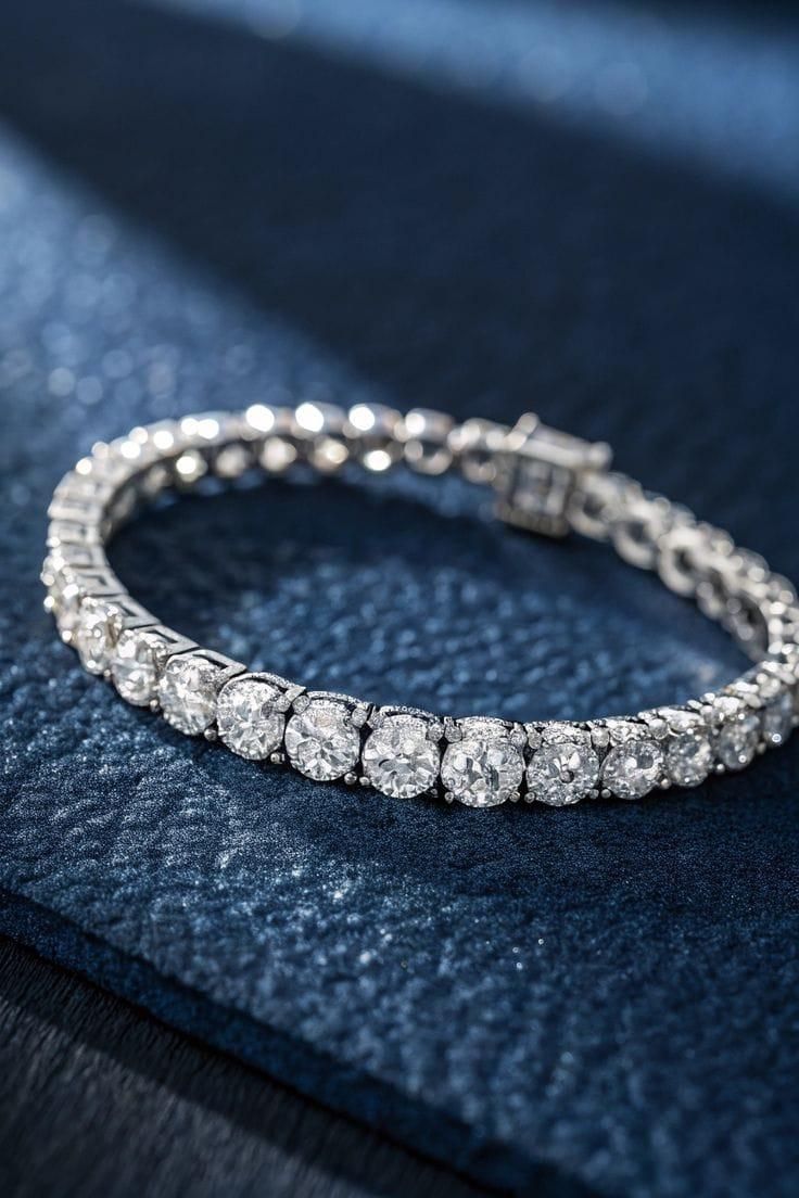 BFGF® Silver Diamond Tennis Bracelet – Premium Luxury Sparkle Edition
