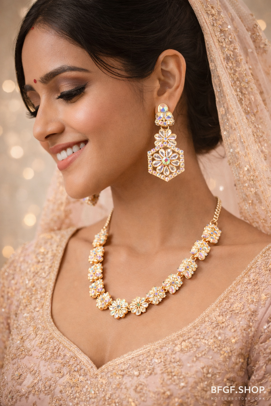 BFGF® Royal Austrian Diamond Gold Plated Necklace Set for Women – Elegant Bridal & Party Wear Jewellery