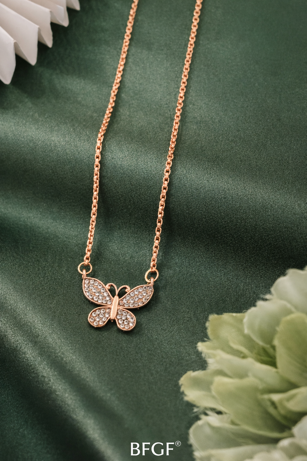 🦋 BFGF® Rose Gold Butterfly Pendant Necklace for Women