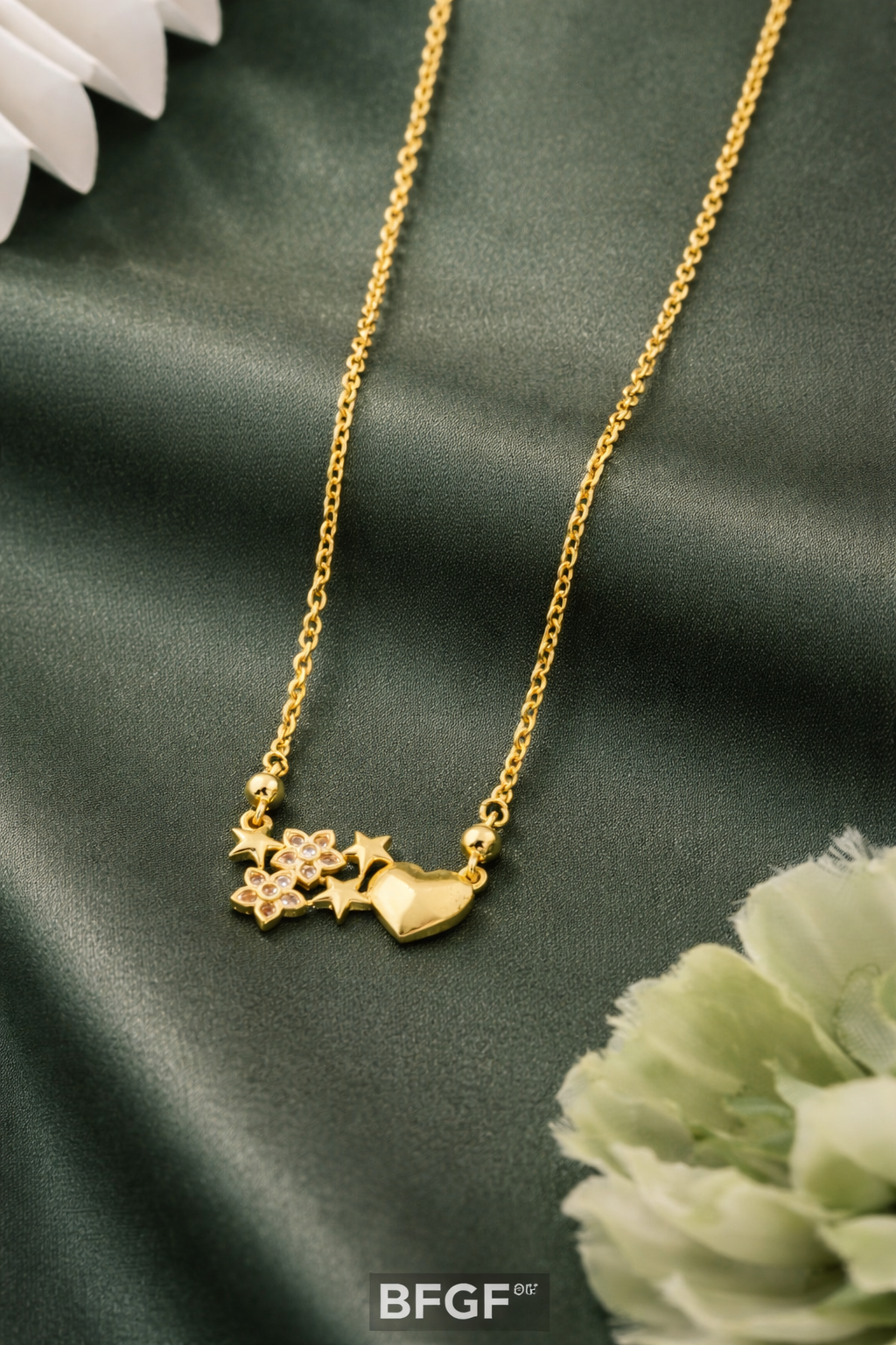 ⭐ BFGF® Premium Gold Plated Star & Heart Charm Necklace for Women