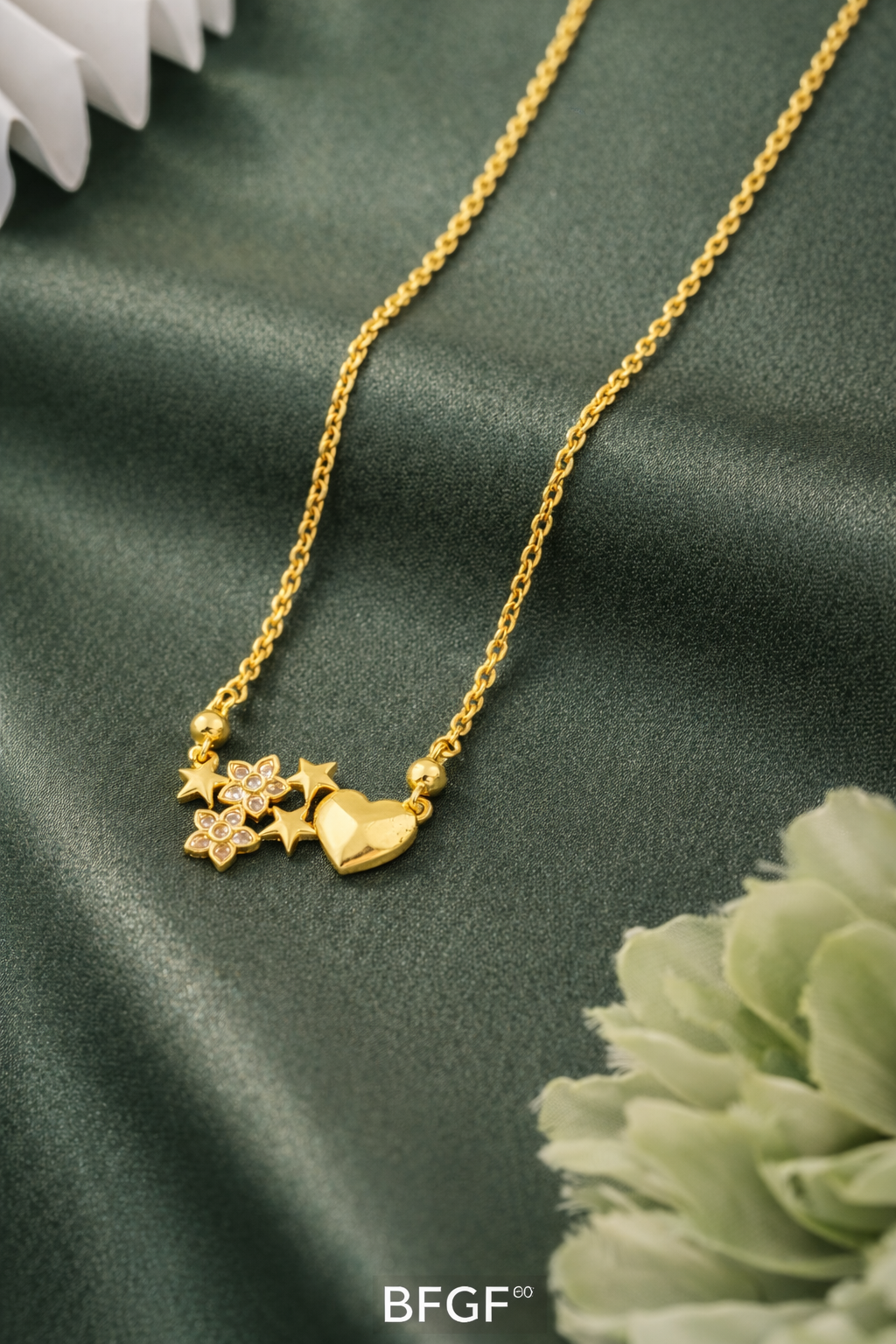 ⭐ BFGF® Premium Gold Plated Star & Heart Charm Necklace for Women