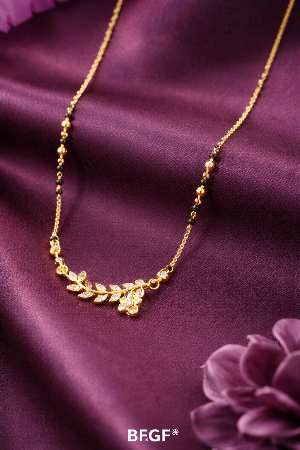 💛 BFGF® Elegant Gold Plated Floral Mangalsutra Necklace for Women