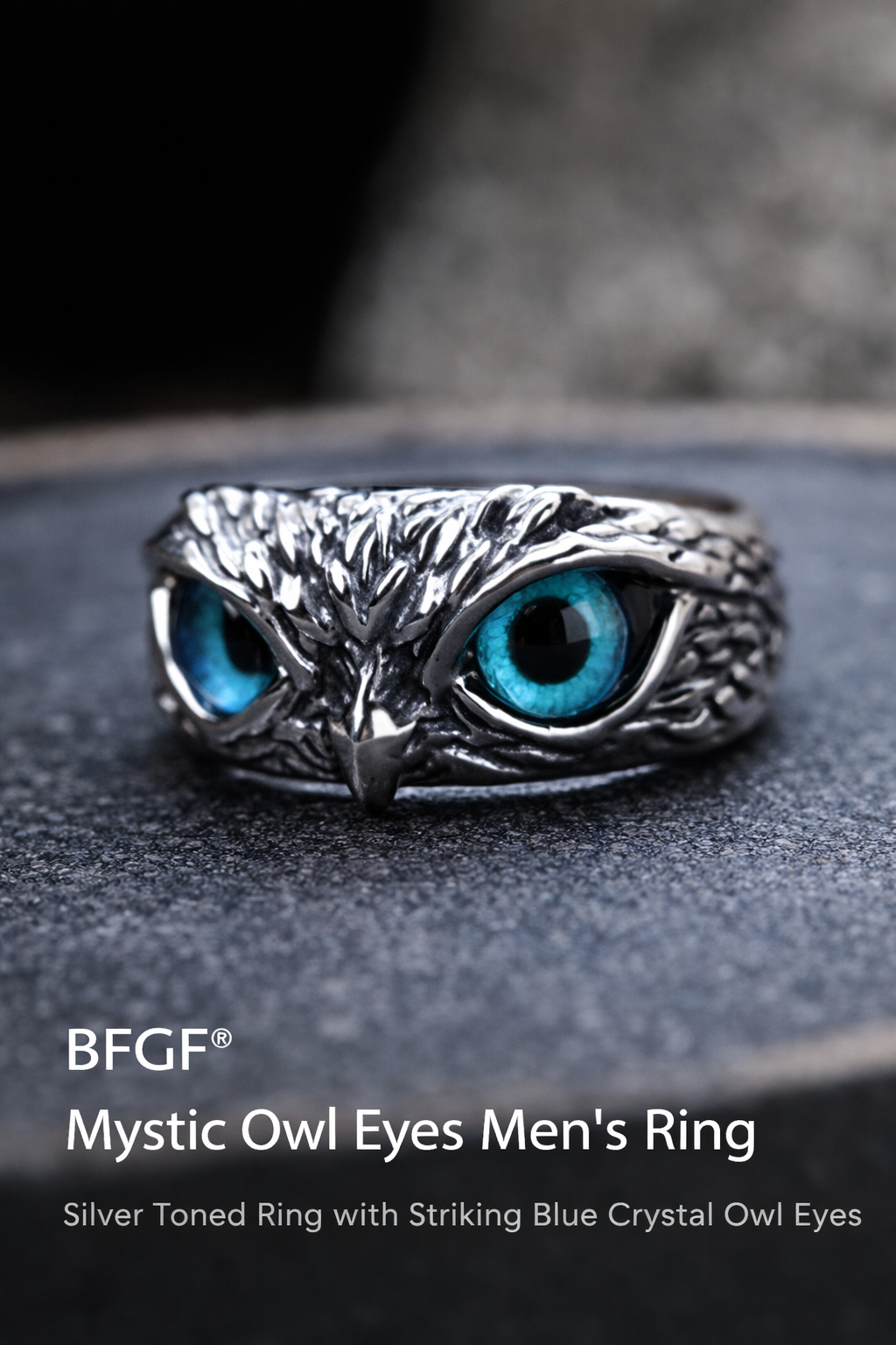 🦉 BFGF® Mystic Owl Eye Silver Ring