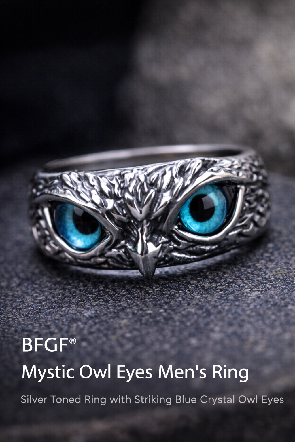🦉 BFGF® Mystic Owl Eye Silver Ring