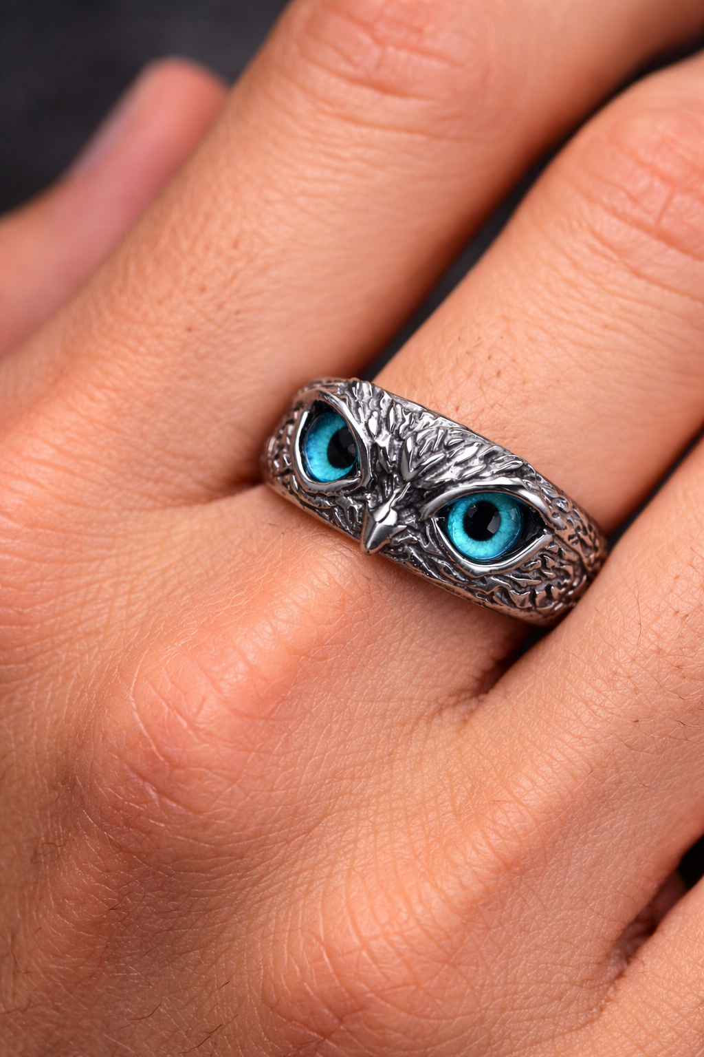 🦉 BFGF® Mystic Owl Eye Silver Ring