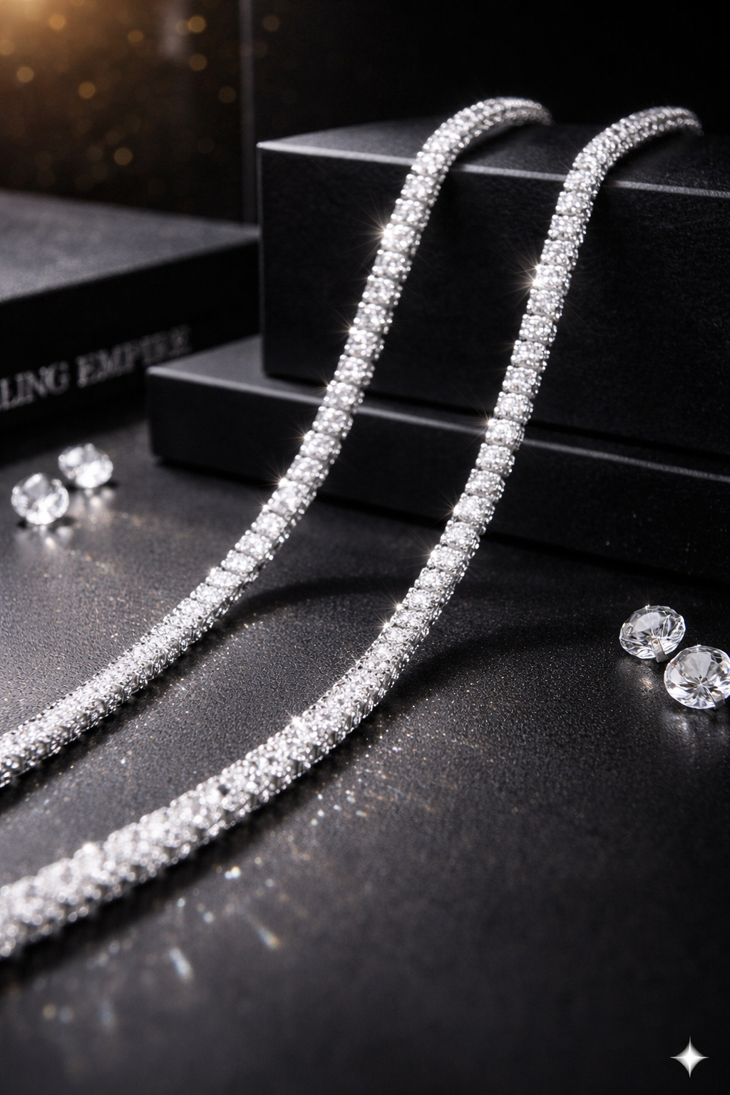 BFGF® Iced Silver Diamond Tennis Chain – Pure Luxury Shine Edition