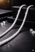 BFGF® Iced Silver Diamond Tennis Chain – Pure Luxury Shine Edition