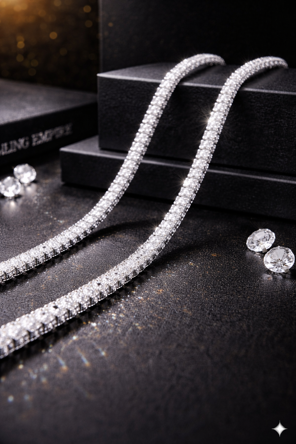 BFGF® Iced Silver Diamond Tennis Chain – Pure Luxury Shine Edition