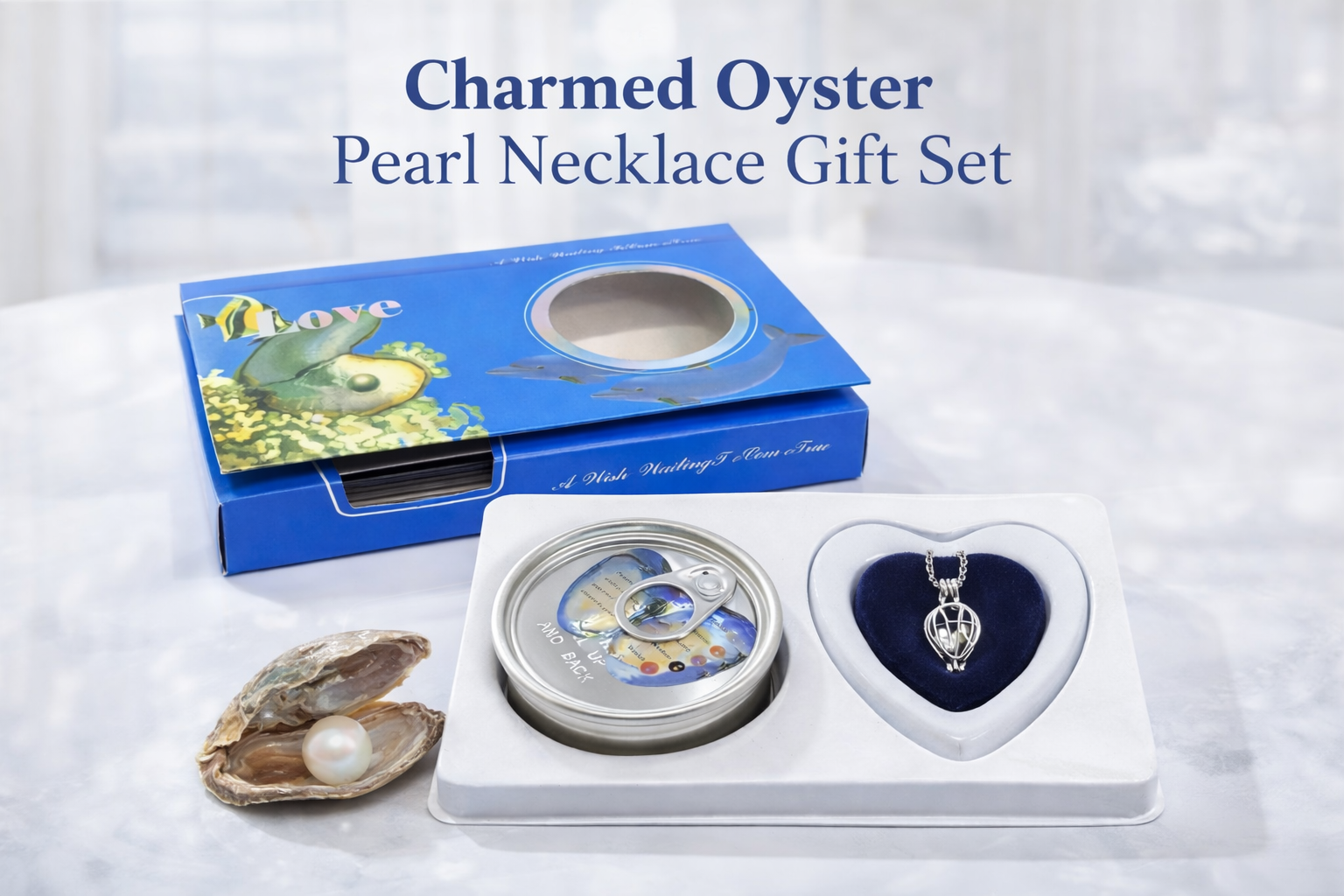 BFGF® Charmed Oyster Pearl Necklace Gift Set – Real Pearl Discovery Pendant | Luxury Surprise Jewelry