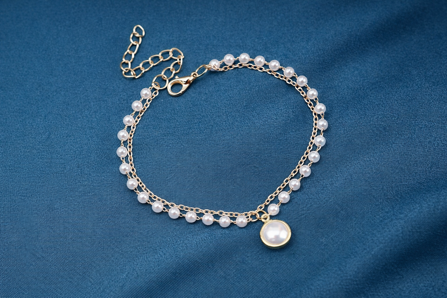 BFGF® Elegant Pearl Double-Layer Anklet – Gold Chain with Pearl Charm | Luxury Women’s Foot Bracelet