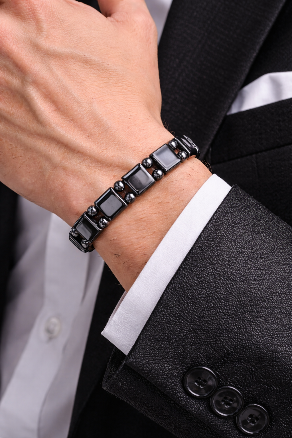 BFGF® Luxury Hematite Magnetic Bracelet for Men | Premium Power & Style Bracelet