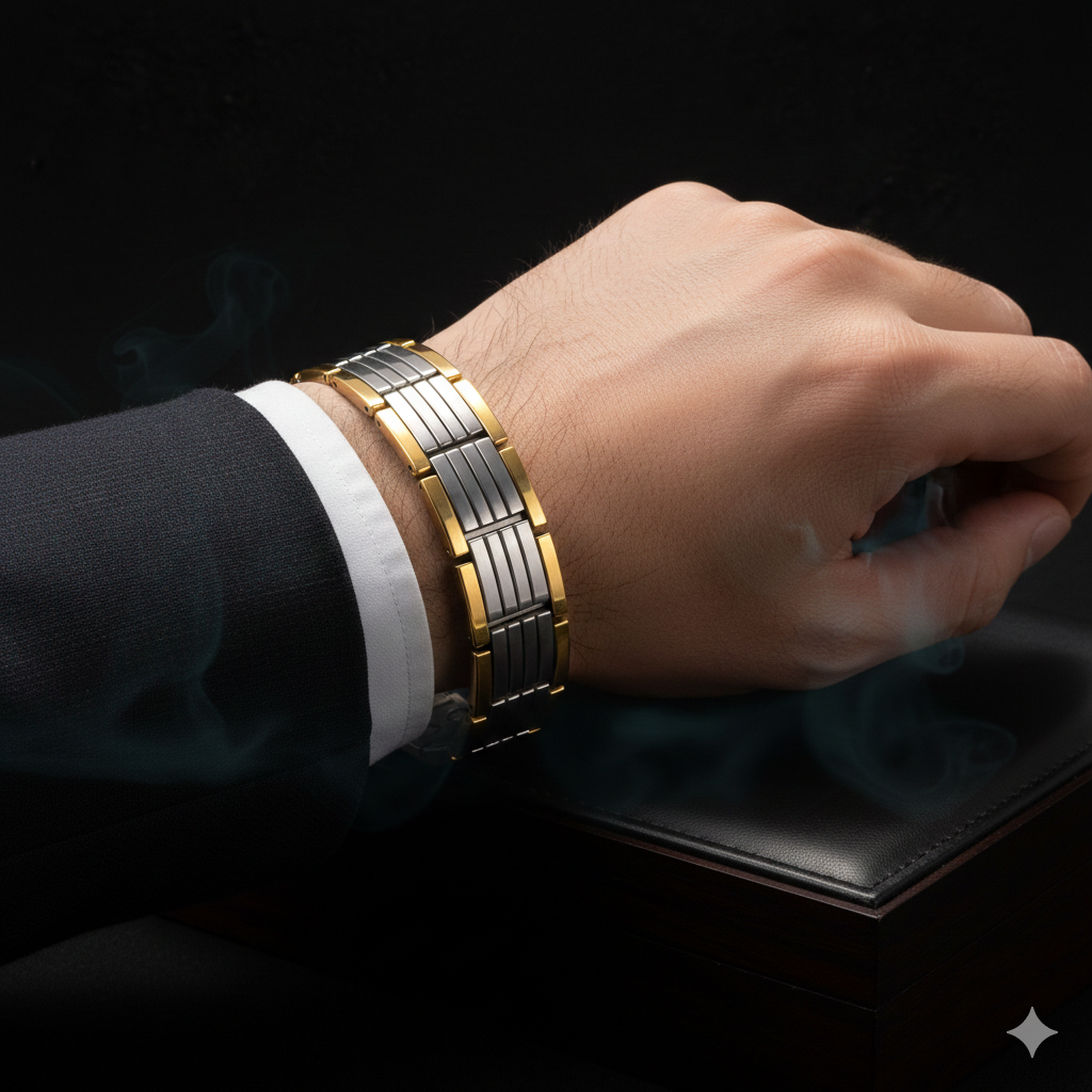 BFGF® Premium Magnetic Bracelet for Men | Gold & Silver Stainless Steel Energy Bracelet