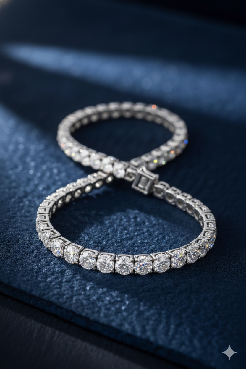 BFGF® Silver Diamond Tennis Bracelet – Premium Luxury Sparkle Edition