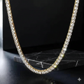 BFGF® Pure Silver Diamond Tennis Chain – Luxury Iced White Edition