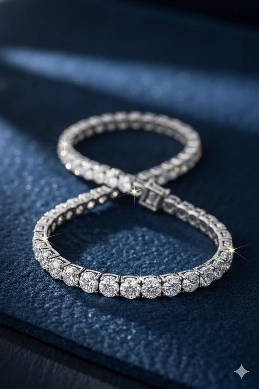 BFGF® Silver Diamond Tennis Bracelet – Premium Luxury Sparkle Edition