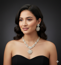 BFGF® Royal Austrian Diamond Gold Plated Necklace Set with Floral Pendant &amp; Earrings – Premium Bridal &amp; Party Wear Jewellery