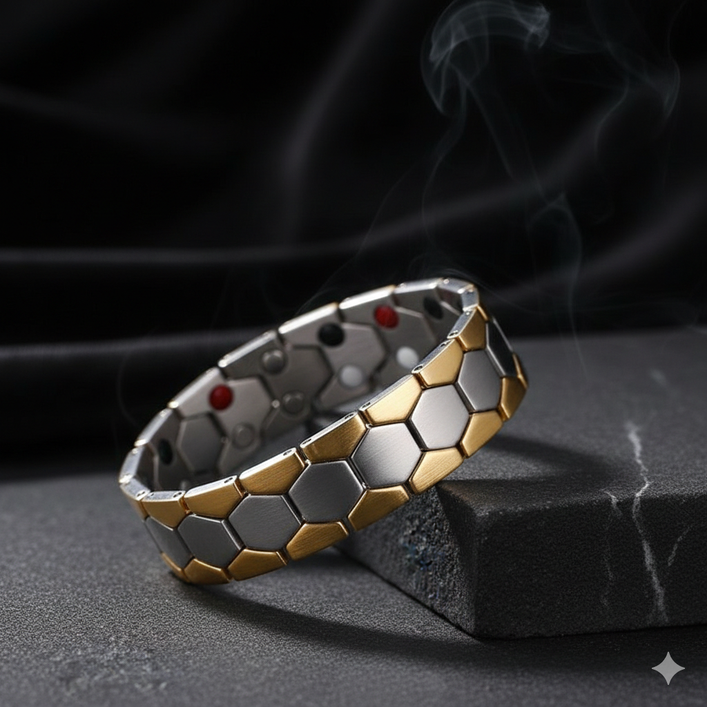 BFGF® Luxe Hexa Magnetic Bracelet – Premium Gold & Silver Power Style